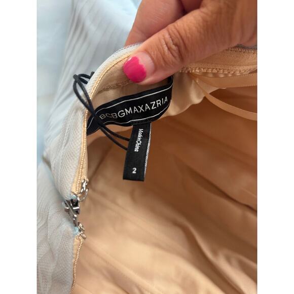 BCBGMAXAZRIA Women's Skyway Strapless Tulle Gown Long Evening Dress Size 2 - Picture 9 of 9